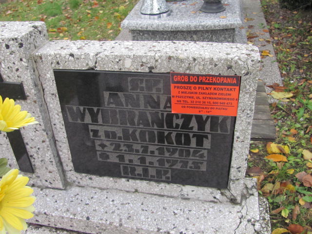 Anna Wybrańczyk 1904 Pszczyna Piasek - Grobonet - Wyszukiwarka osób pochowanych