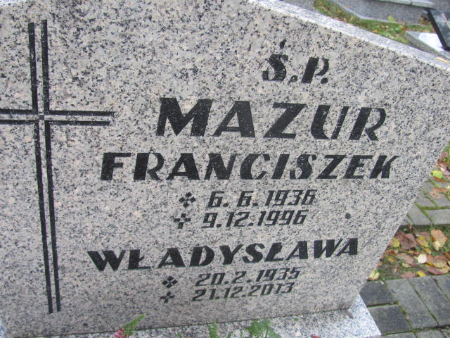 Franciszek Mazur 1936 Pszczyna Piasek - Grobonet - Wyszukiwarka osób pochowanych