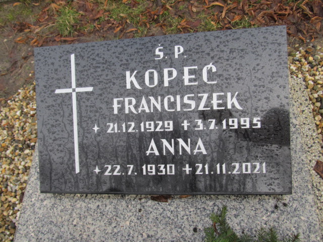 Anna Kopeć 1930 Pszczyna Piasek - Grobonet - Wyszukiwarka osób pochowanych