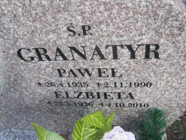 Elżbieta Granatyr 1936 Pszczyna Piasek - Grobonet - Wyszukiwarka osób pochowanych